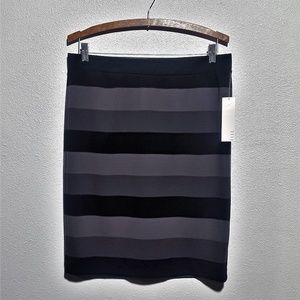Elle | 3 Color Striped Ponte Pull On Skirt